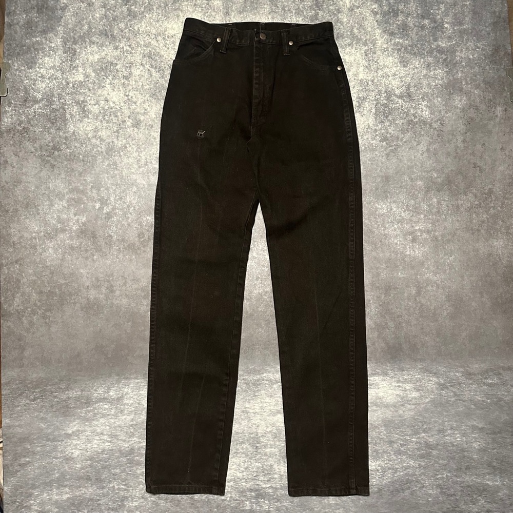 Vintage Wrangler Womens Black Denim Jeans Pants‎ 9x34 Straight Leg Cotton USA